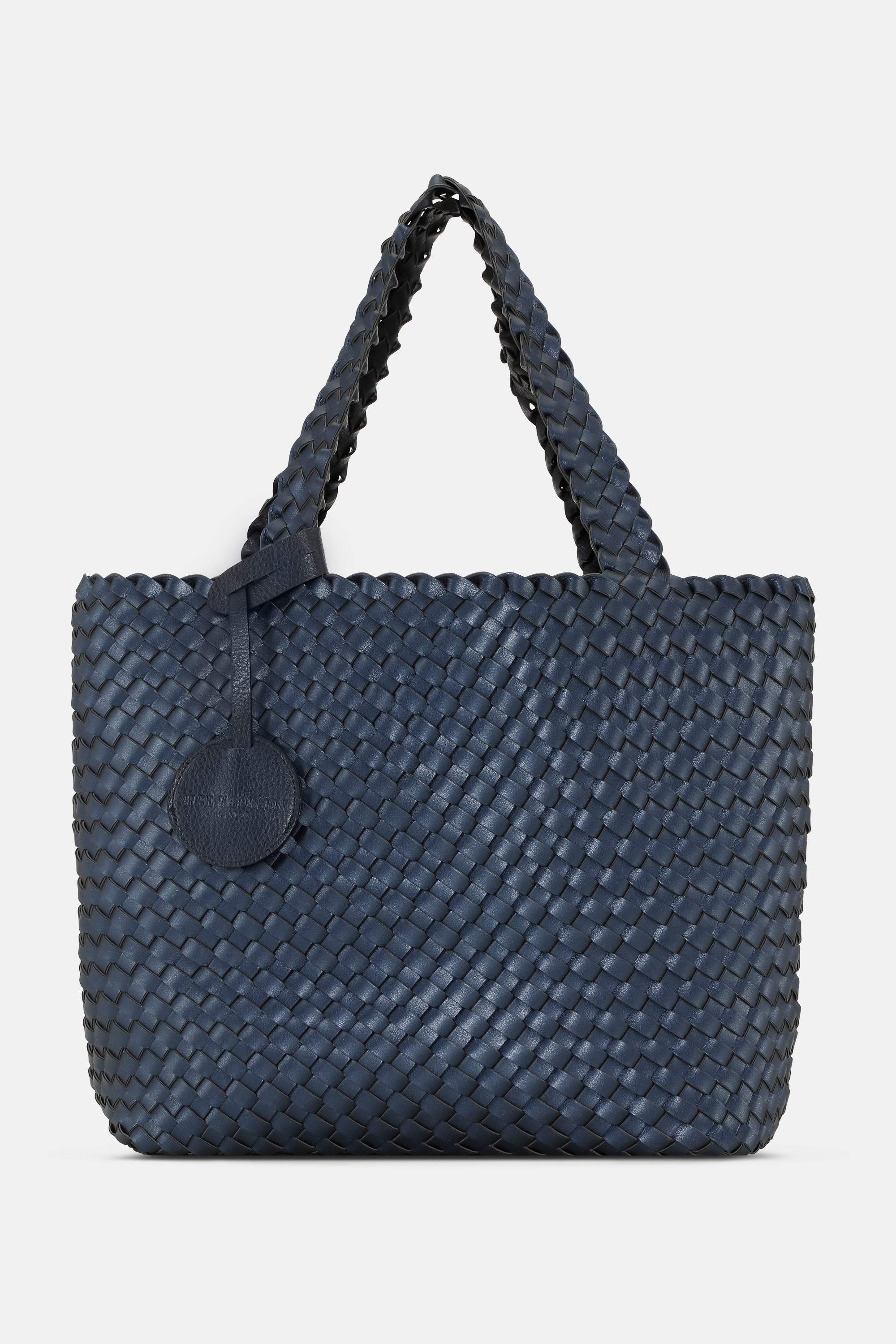 Tote Bag Flätad - Navy Metallic Blue